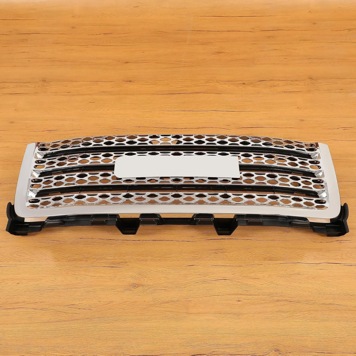 Front Bumper Grille Compatible with 2011-2014 GMC Sierra 2500 HD 3500 HD Replacement for GM1200633 20966057 Bumper Guard Grill W/O Emblem Plastic Chrome Silvery