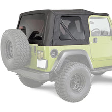 Soft Top for 1997-2006 Jeep Wrangler TJ 2 Door, Sailcloth Vinyl Roof with Removable Side and Back Window Black Top Cover (No Door Skins)
