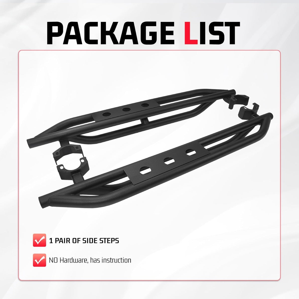 ALMULOO 54" Running Board Step Armor Compatible with 07-18 Jeep Wrangler JK