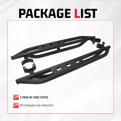 ALMULOO 54" Running Board Step Armor Compatible with 07-18 Jeep Wrangler JK