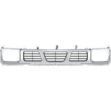 Front Grille Compatible with 1994 Nissan D21 XE 1993 1994 Nissan D21 Base SE 1995-1997 Nissan Pickup Base SE XE Replacement for 6231055G10 NI1200116 Chrome Bumper Grill Plastic(ABS) Silvery