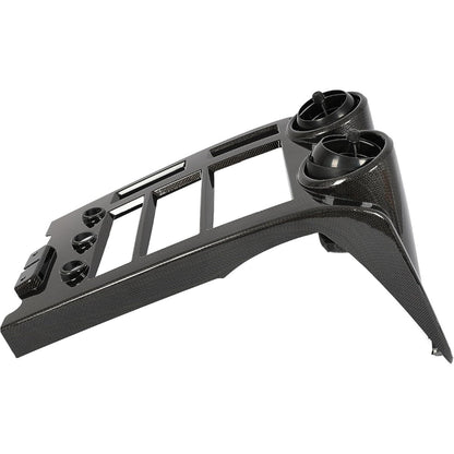 HECASA Dash Bezel Compatible with 2005-2007 Hummer H2 Replacement for D04478029KE Carbon Fiber Color | Centrer Control Dashboard Air Vent Trim Cover Panel
