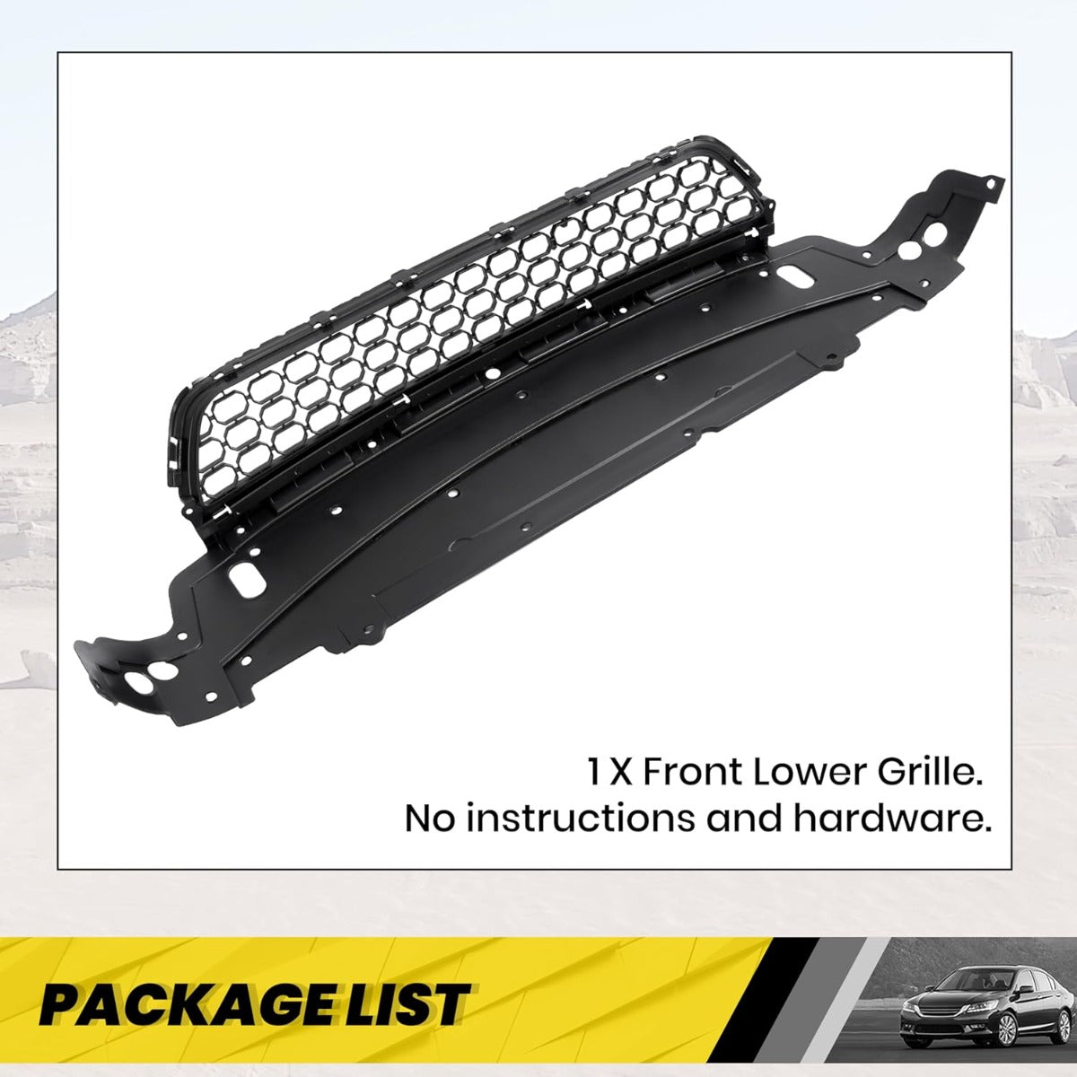 Front Lower Grille Compatible with 2013-2015 Honda Accord 71103T2AA00 HO1036114 Bumper Radiator Hood Grill Assembly Black