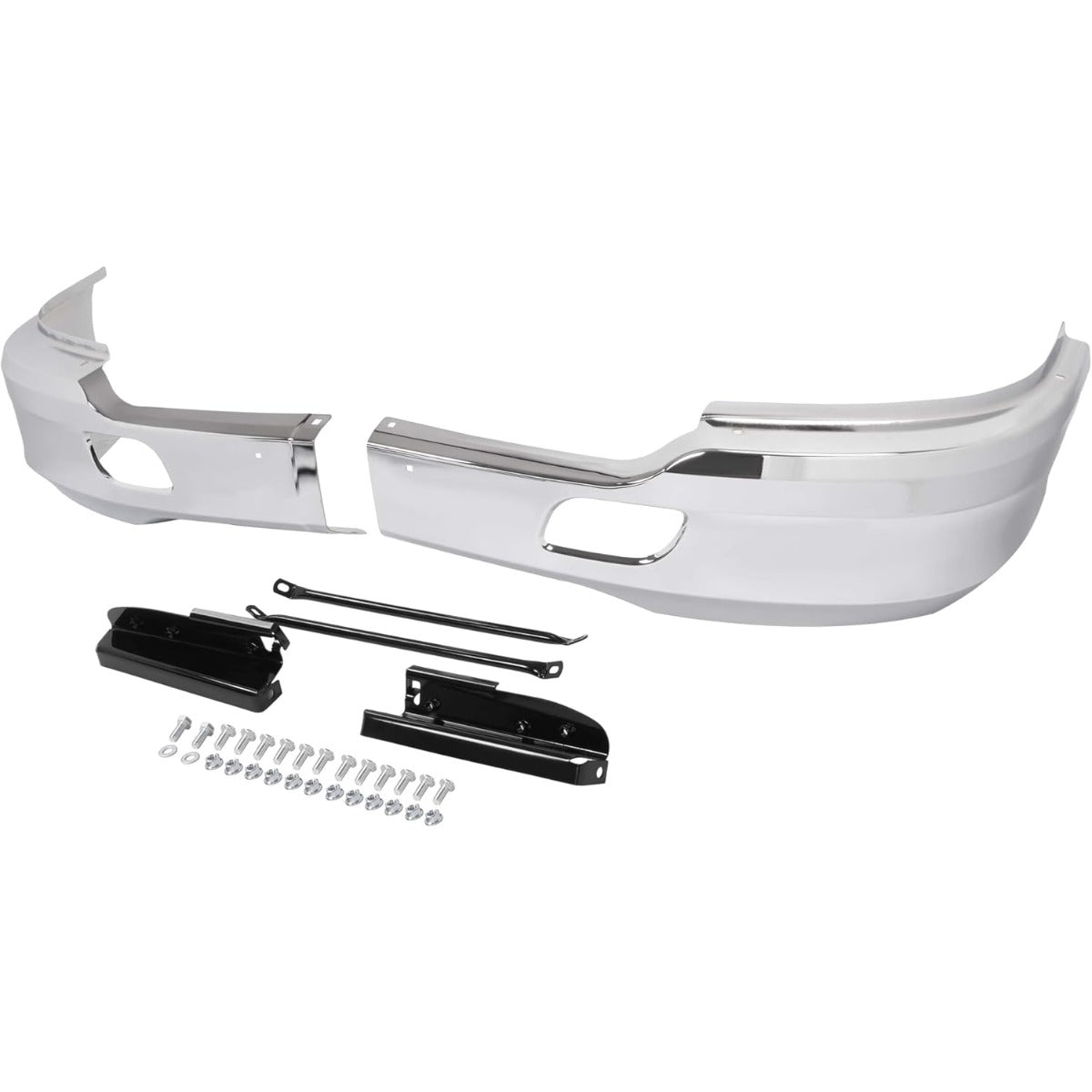 ALMULOO Front Bumper Corner Compatible with 2013-2021 Kenworth T680 with Bracket Replace for KEN08-0001CH-L KEN08-0001CH-R Steel Chrome- Left & Right Side