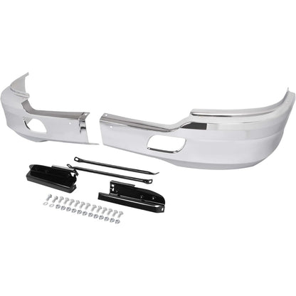 ALMULOO Front Bumper Corner Compatible with 2013-2021 Kenworth T680 with Bracket Replace for KEN08-0001CH-L KEN08-0001CH-R Steel Chrome- Left & Right Side