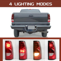Load image into Gallery viewer, HECASA Tail Lights Compatible with 2003-2006 Chevy Silverado 1500 2500 3500 &amp; 2007 Classic Body Rear Lamp Set w/Bulb and Harness Replacement for GM2800174 GM2801174 (Red/Clear Lens + Chrome Housing)
