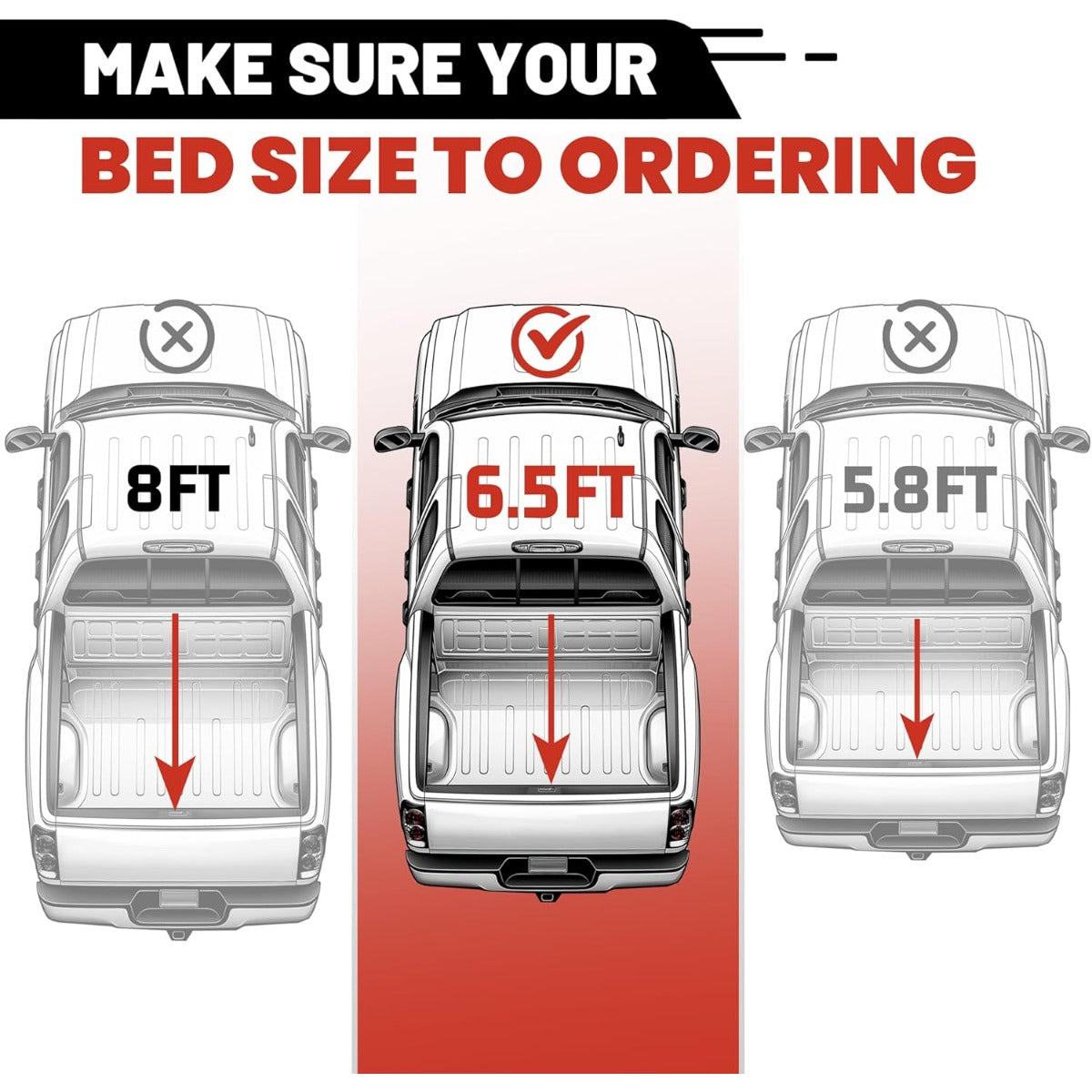 Roll-up Soft Truck Tonneau Cover Compatible with 2007-2014 Chevy Silverado 1500/ 2500HD/ 3500HD GMC Sierra with 6.5' Bed Black Sailcloth Fold Fits Fleetside/Styleside Models Only