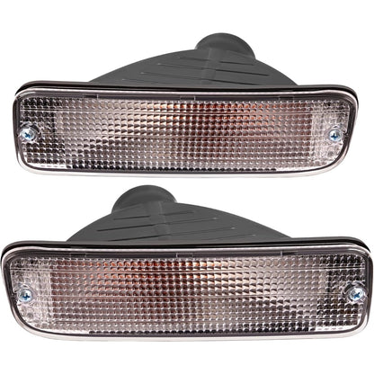HECASA Pair Front Bumper Turn Signal Light Compatible with 95-97 Toyota Tacoma 4WD/98-00 Toyota Tacoma DLX RWD Replacement for TO2531122 TO2530122 Turn Signal Lamp Driver & Passenger Side Clear Lens