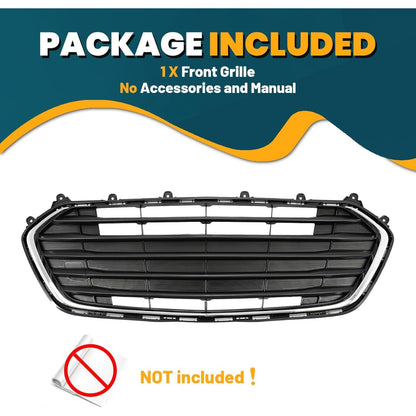 Front Bumper Lower Bottom Grille Grill Compatible with 2017-2021 Chevy Chevrolet Trax Replacement for 42537706 42519611 GM1036196 Black+Silvery