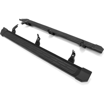 HECASA Running Boards Compatible with 2021-2025 Ford Bronco 4 Door Side Steps Nerf Bars Side Steps Rock Rail Aluminum + ABS Black Platform Style