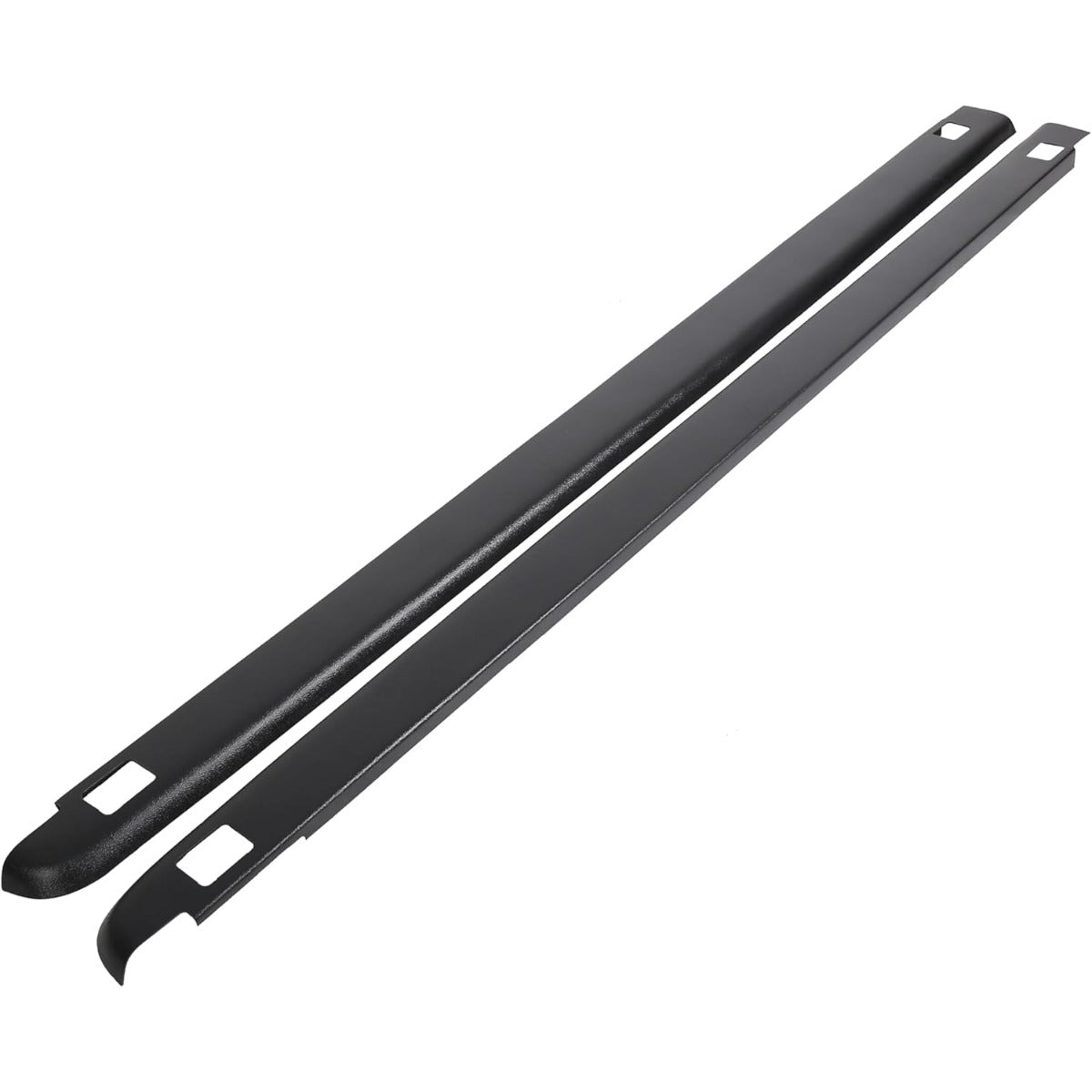 ALMULOO 6'4" Truck Bed Side Rail Cover Compatible with 2002-2008 Dodge Ram 1500 2003-2009 Dodge Ram 2500 3500 Plastic Black Rail Caps Protector Molding w/Stake Pocket Hole