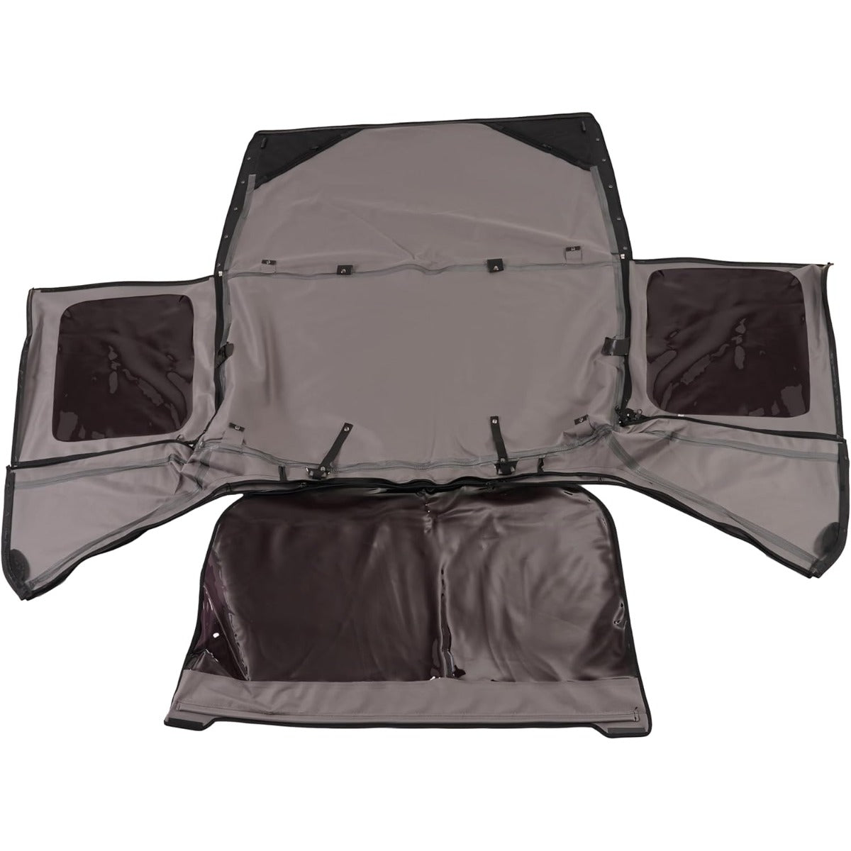 Convertible Soft Top Kit for 1987-1995 Jeep Wrangler YJ Black Soft Roof w/Upper Half Doors and Tinted Plastic Windows & Aluminum + Steel Mounting Frames Complete Replacement