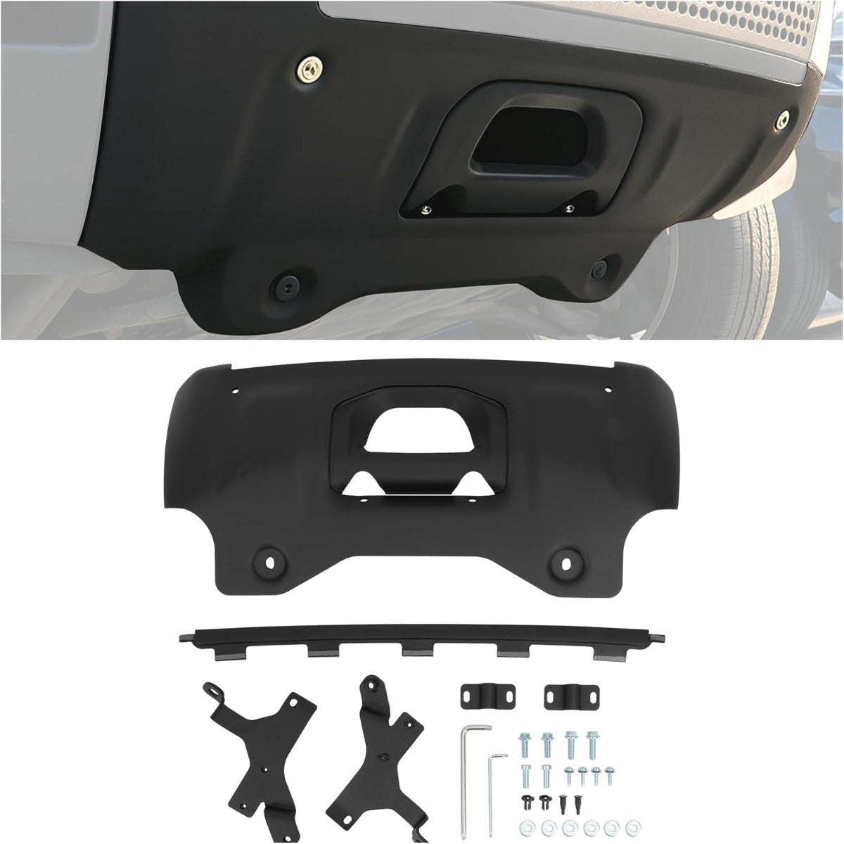 Front Undershield Skid Plate Compatible with 2020-2025 Land Rover Defender 90 110 130 Splash Bumper Guard Protector Replacement for VPLEP0436 Steel+Aluminium+Plastic Powder Coated Black
