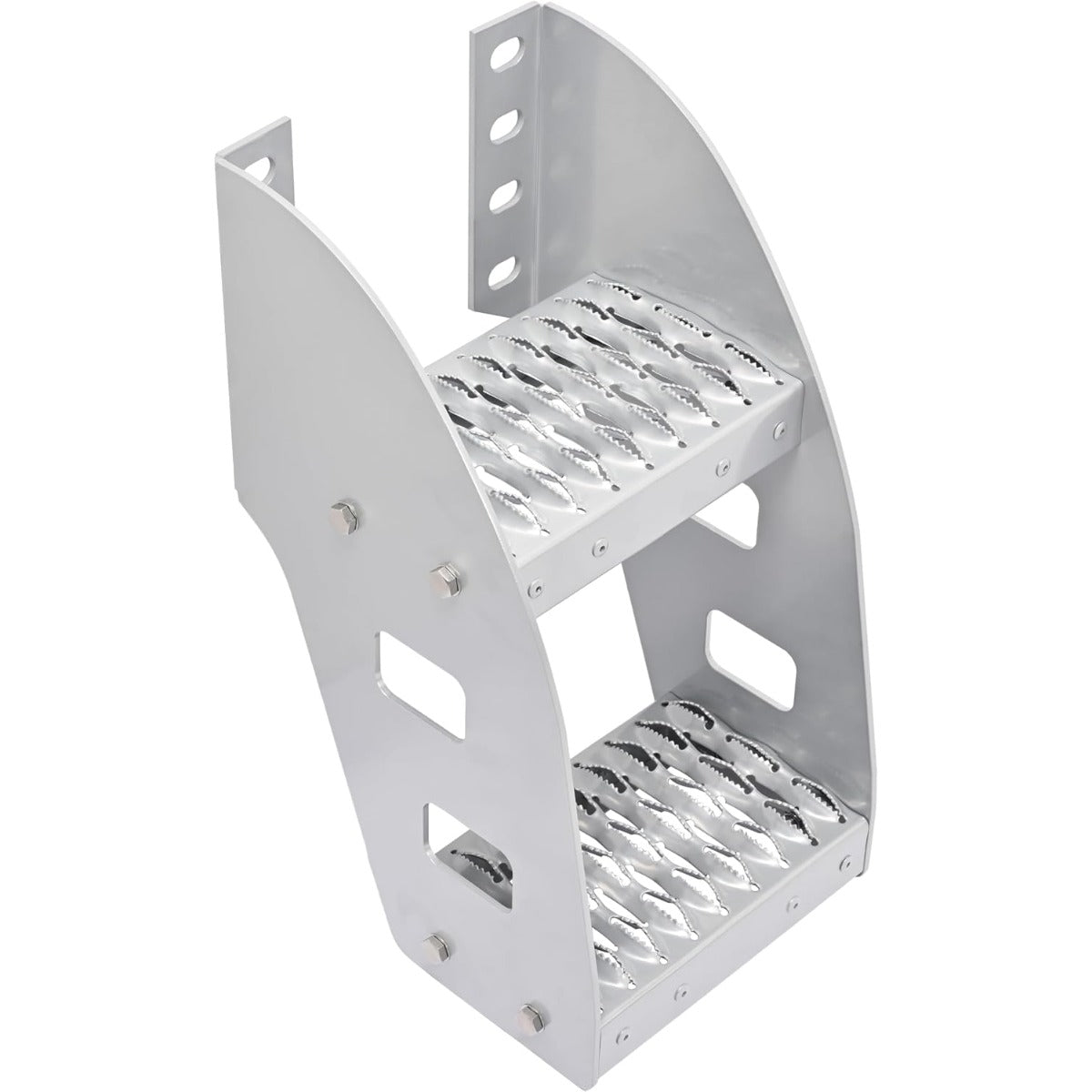 HECASA 10” Truck Frame Step Mounted Side Steps Compatible with Peterbilt Frame Fit Make or Model Class 8 Semi Truck Bed Running Boards w/Mounting Hole Pattern Aluminium Silvery