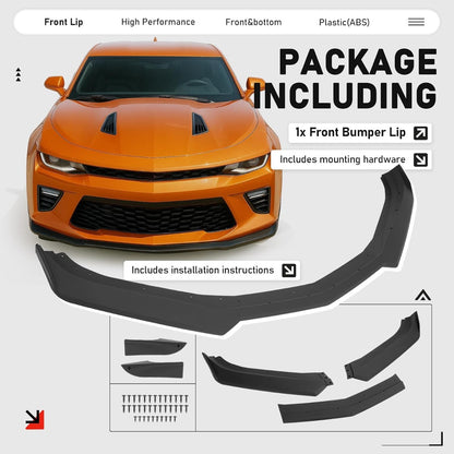 Bumper Lip Compatible with 16-24 Camaro SS V8 Trim Spoiler Splitter