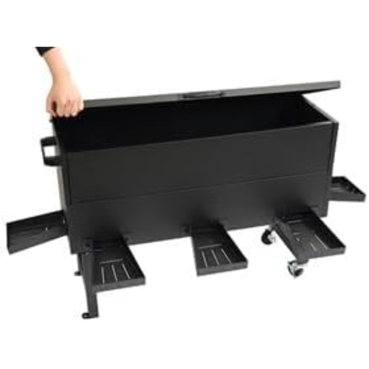 128 Pound Freestanding Livestock Feeder, Rustproof Metal Gravity