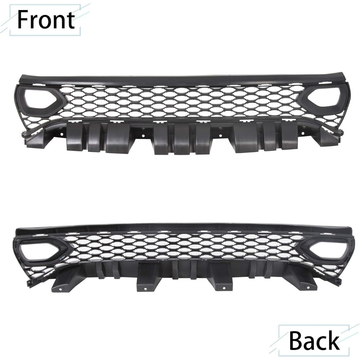 Front Upper Grille Assembly Compatible With 2015-2023 Dodge Charger SRT SXT Pursuit R/T SE GT Scat Pack Daytona Replacement for 68417502AA Mesh Grill W/ 2 Side Bezels LYAP-335-3