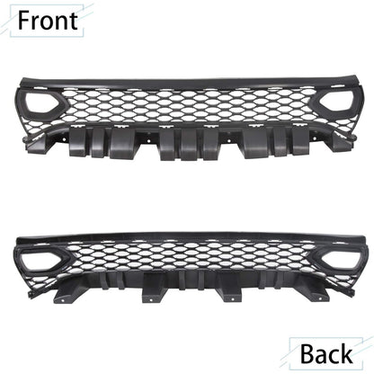 Front Upper Grille Assembly Compatible With 2015-2023 Dodge Charger SRT SXT Pursuit R/T SE GT Scat Pack Daytona Replacement for 68417502AA Mesh Grill W/ 2 Side Bezels LYAP-335-3