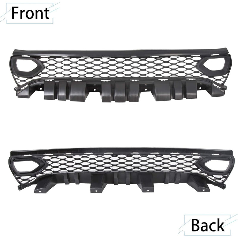 Front Upper Grille Assembly Compatible With 2015-2023 Dodge Charger SRT SXT Pursuit R/T SE GT Scat Pack Daytona Replacement for 68417502AA Mesh Grill W/ 2 Side Bezels LYAP-335-3