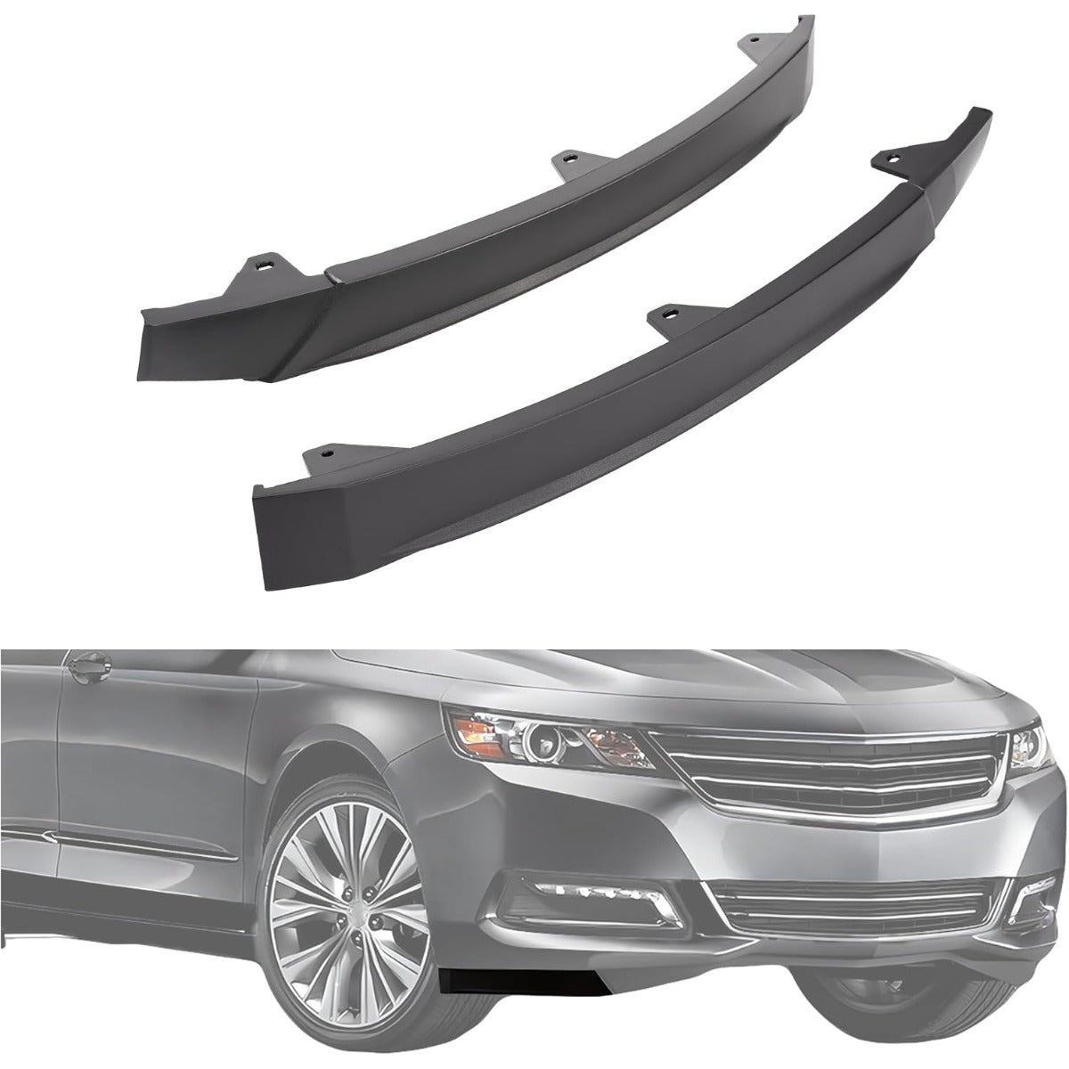HECASA 2Pcs Front Bumper Valance Compatible with 2014-2020 Chevy Impala Lower Bumper Valance Air Dam Protector Replacement for GM1092237 GM1092238 Black Driver & Passenger Side