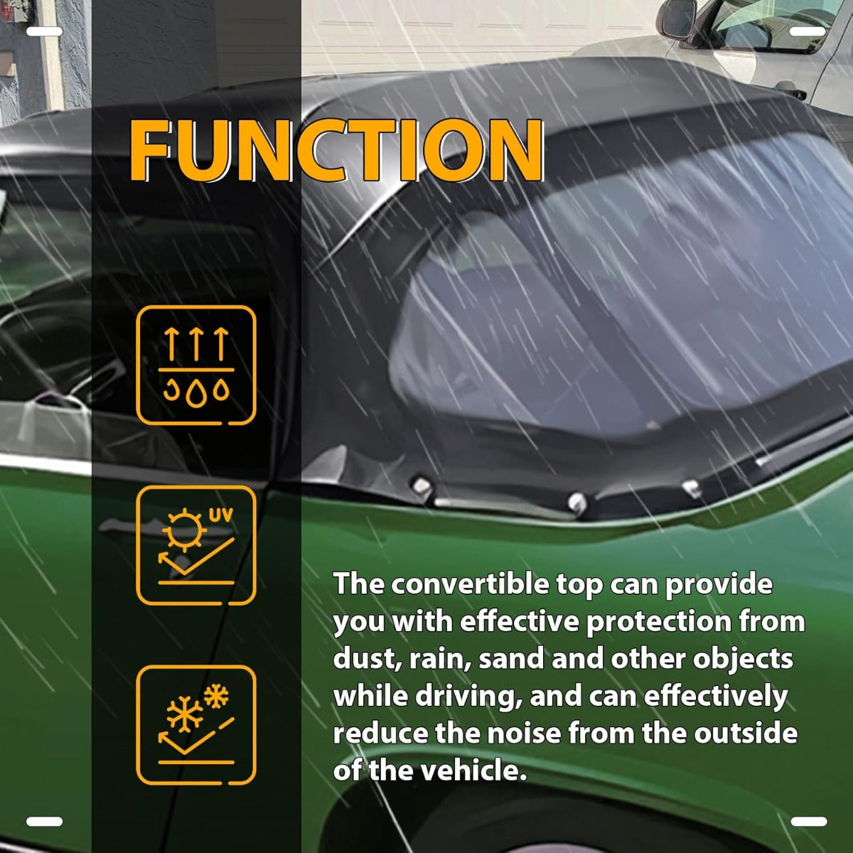 Convertible Soft Top for 1970-1980 MG Midget Black Sailcloth Vinyl Top & Clear Plastic Window