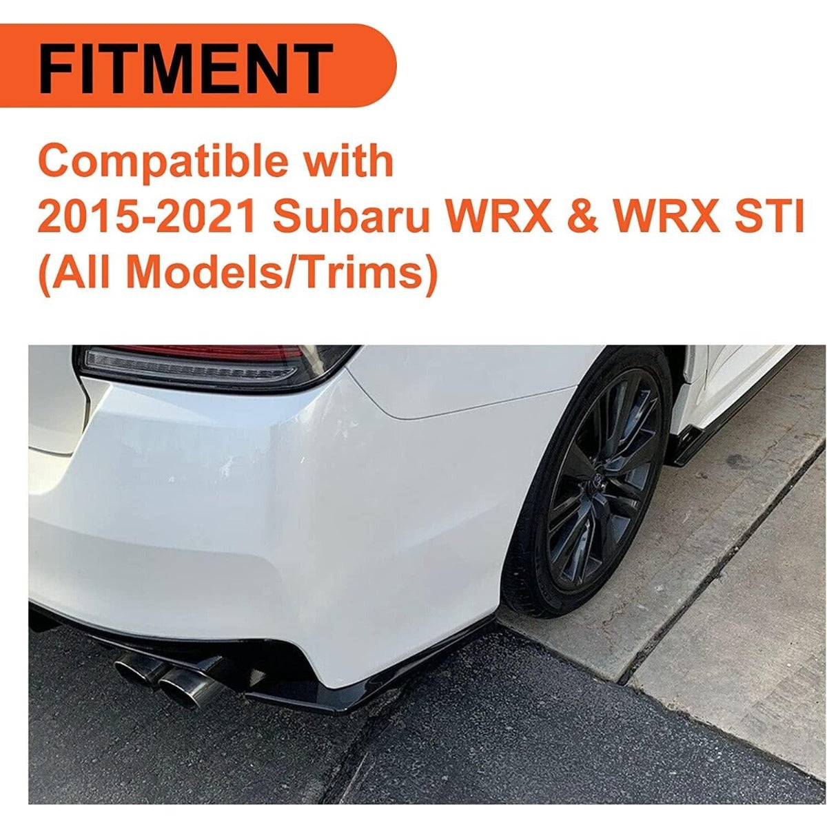 ECOTRIC Rear Bumper Valance Lip Spoiler Compatible with 2015-2021 Subaru WRX STI Rear Spat Bumper Valance