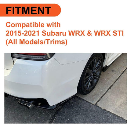 ECOTRIC Rear Bumper Valance Lip Spoiler Compatible with 2015-2021 Subaru WRX STI Rear Spat Bumper Valance