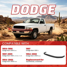 ALMULOO Front Bumper Cover Compatible With 1994-2002 Dodge Ram 1500 2500 3500 Base Replacement for 55076610AB CH1000160 Upper Bumper Panel skin Fascia Face Overlay Plastic PP Textured Black