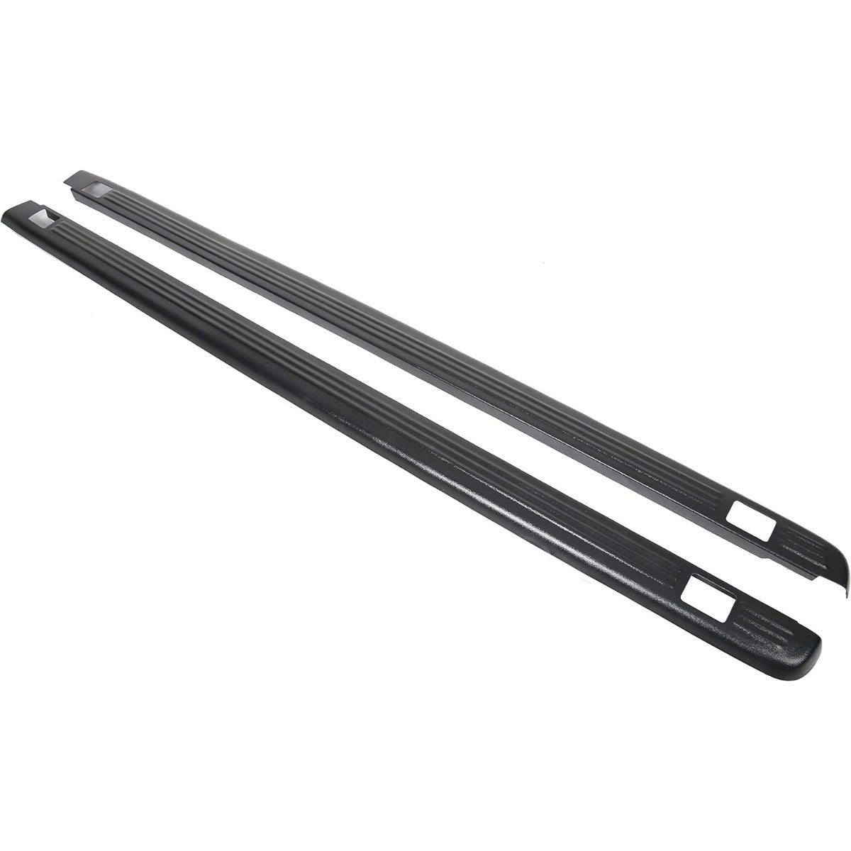 6'6" Bed Rail Caps Cover Compatible with 1999-2006 Chevy Chevrolet Silverado & GMC Sierra 1500 2500 3500 Replacement for 72-01151 Truck Side Rail Protectors W/Stake Holes Black (Pair)