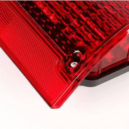 HECASA LED Tail Light Compatible with 1975-1986 Chevy Chevrolet C10 Tail Lamp Red Lens Plastic w/LED Light and Wiring Pair Replacement for CTL7387LED-L CTL7387LED-R