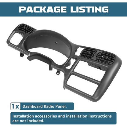 Dash Radio Trim Bezel Cover Compatible with 1998-2004 Chevy Chevrolet S10 Blazer GMC Jimmy Dashboard Radio Panel Only Fit Single Din