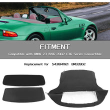 Kojem Convertible Soft Top Roof Cover Compatible with 1996-2002 BMW Z3 & M Roadster Convertibles Black with Plastic Window Replace for 54318411121 BM-33902 BM33902