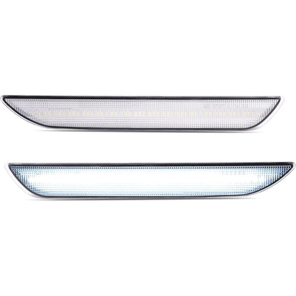 HECASA Side Marker Light Compatible with 2015-2023 Ford Mustang Rear Side Marker Lamp Reflector Left & Right Replacement for FR3Z15A201A FR3Z15A101A Clear Lens White LED