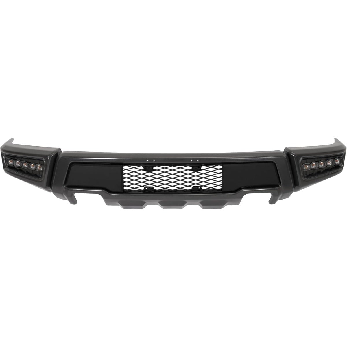Front Bumper W/LED Fog Lights Compatible with 2009 2010 2011 2012 2013 2014 Ford F150 Crew/Extended Cab Pickup 4-Door/Standard Cab Pickup 2-Door Except Raptor Model, Raptor Style Bumper 3 Pcs