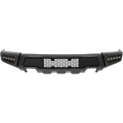 Front Bumper W/LED Fog Lights Compatible with 2009 2010 2011 2012 2013 2014 Ford F150 Crew/Extended Cab Pickup 4-Door/Standard Cab Pickup 2-Door Except Raptor Model, Raptor Style Bumper 3 Pcs