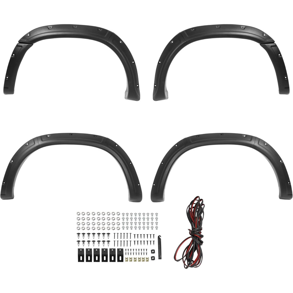 4Pcs Fender Flare Compatible with 2000-2006 Toyota Tundra | Front & Rear Wheel Arch Cover Protector Set Plastic(PP) Textured Black