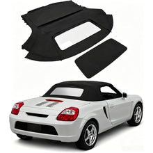 ALMULOO Convertible Soft Top Replacement Compatible with 2000-2007 Toyota MR2 Spyder, Premium Sailcloth Vinyl Cabrio Roof with Clear Plastic Window, Weatherproof Convertible Top, Black