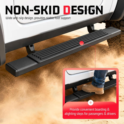 ALMULOO Running Boards Compatible with 2007-2018 Chevy Chevrolet Silverado & GMC Sierra 1500 2500HD 3500HD 2-Door Standard Cab Side Steps Boards Step Bars