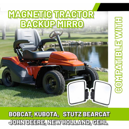 Universal Magnetic Tractor Mirrors Compatible with Kubota John Deere Zero Turn Mower Rearview Side Mirrors Black 2Pcs 220LB Rated