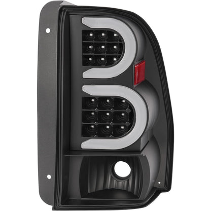HECASA Pair LED Tail Lights Compatible with 2002-2009 Chevy Chevrolet Trailblazer Base|LS|LT|LTZ| SS|EXT LS|EXT LT|North Face|EXT North Face Rear Brake Lamp LH&RH - Smoke Lens Black Housing, MO-3454
