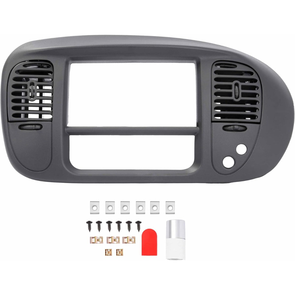 Center Dash Radio A/C Air Vent Cover Compatible with 1997-2003 Ford F150 Expedition Painted Dashboard Bezel Climate Panel Trim ABS Plastic (Gray) Not Compatible with 4WD