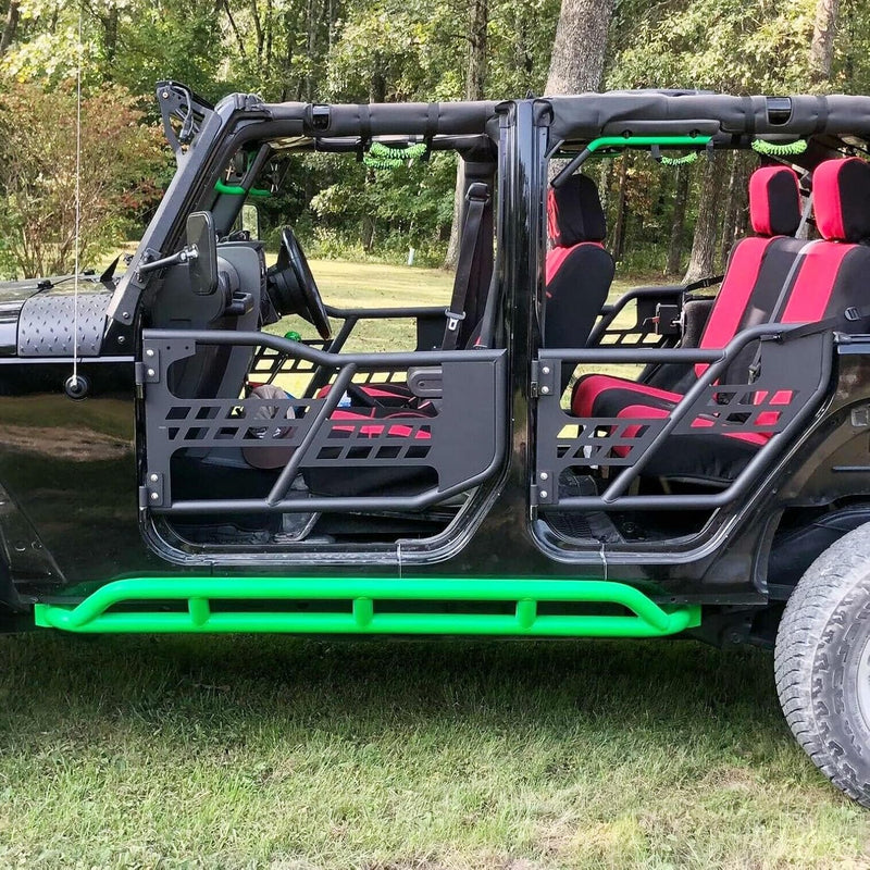 Front & Rear Tubular Half Doors fit for 2007-2018 Jeep Wrangler JK Unlimited 4-Door¡ê?Set Off Road Trail Door LYAM-267
