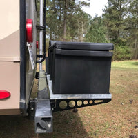 Load image into Gallery viewer, HECASA Bumper Cargo Bracket Compatible with RV 4 Inch Bumper Mounted Cargo Box/Generator Tray Support Arms LYAM-447
