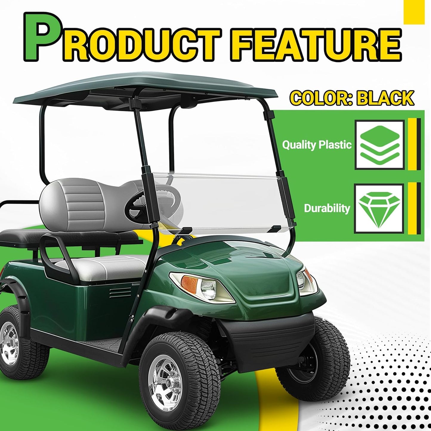 4pcs Front and Rear Standard Fender Flares Compatible with 1994-2013 Golf Cart EZGO TXT Model LYMP-049