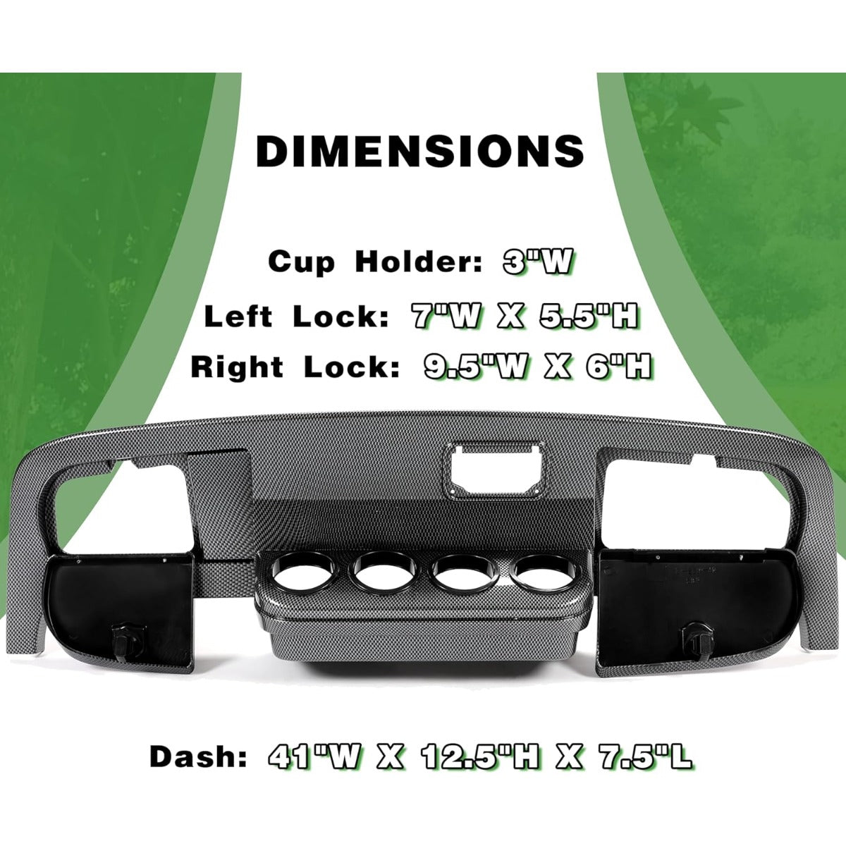 Golf Cart Dash Assembly Compatible with 1994-2013 EZGO TXT Golf Cart Dashboard Dash Kit Carbon Fiber Printing (w/Hardware and Keys)