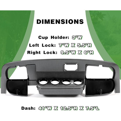 Golf Cart Dash Assembly Compatible with 1994-2013 EZGO TXT Golf Cart Dashboard Dash Kit Carbon Fiber Printing (w/Hardware and Keys)