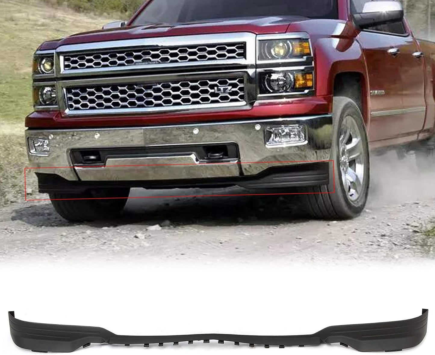 Front Lower Valance Panel Apron Compatible with 2014 2015 Silverado 1500 Air Dam Bumper Deflector Replace for GM1092242 23423409 LYAP-047S