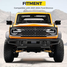 Front Bumper Compatible with 2021-2024 Ford Bronco Super Duty W/O Sensors Holes Powder Coated Black LYAM-731S