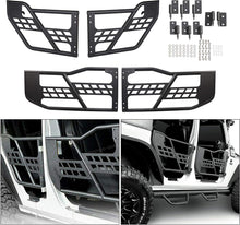 Front & Rear Tubular Half Doors fit for 2007-2018 Jeep Wrangler JK Unlimited 4-Door Set Off Road Trail Door LYAM-267