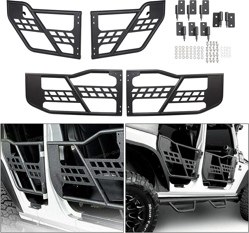 Front & Rear Tubular Half Doors fit for 2007-2018 Jeep Wrangler JK Unlimited 4-Door¡ê?Set Off Road Trail Door LYAM-267